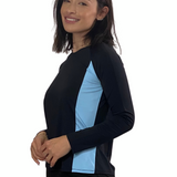 Women's Ultra-Light Sun Protection Swim Top | Long Sleeve Color Block Design