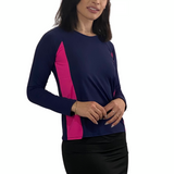 Women's Ultra-Light Sun Protection Swim Top | Long Sleeve Color Block Design