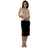 Modest 3/4 Sleeve Layering Shell with Below Collarbone Neckline