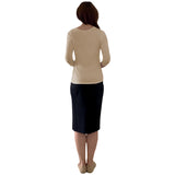 Modest 3/4 Sleeve Layering Shell with Below Collarbone Neckline