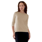 Modest 3/4 Sleeve Layering Shell with Below Collarbone Neckline