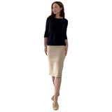 Modest 3/4 Sleeve Layering Shell with Below Collarbone Neckline