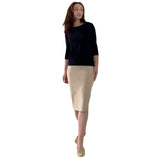 Modest 3/4 Sleeve Layering Shell with Below Collarbone Neckline