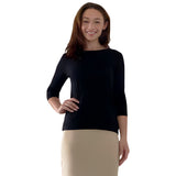 Modest 3/4 Sleeve Layering Shell with Below Collarbone Neckline