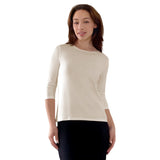 Modest 3/4 Sleeve Layering Shell with Below Collarbone Neckline