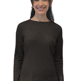 Long Sleeve Ribbed Shell Top in Cotton Spandex