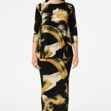 Printed Long Maxi Pencil Skirt in Lightweight Stretch Fabric