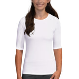 Women's and Plus Size Fitted Layering Shell - Modest Round Neck with Elbow Sleeves