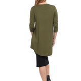 Hi-Lo Flowing 3/4 Sleeve Modest Tunic Top