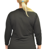 Plus Size Relaxed Fit 3/4 Sleeve Swim Exercise Top - UPF 50+ Protection