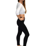 Comfortable Medium Weight Full Length Cotton Spandex Jersey Leggings