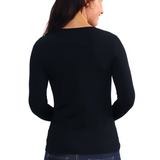 Long Sleeve Fine Ribbed Top with Modest Side Vents