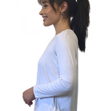 Long Sleeve Fine Ribbed Top with Modest Side Vents