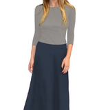 Sleek A-Line Maxi Skirt with Adjustable Fold-Over Waist