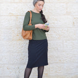 Cotton Spandex Pencil Skirt - Classic Modest Fit