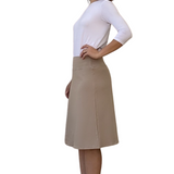 Sporty A-Line Cotton Spandex French Terry Skirt – Knee Length