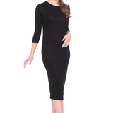 Modest Layering Dress with 3/4 Sleeves and No Slits