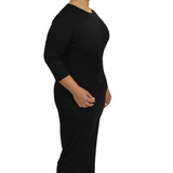 Plus Size Modest Layering Dress with 3/4 Sleeves and No Slits