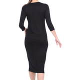 Modest Layering Dress with 3/4 Sleeves and No Slits