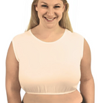 1631 cropped layering tank with full shoulder coverage jewel neckline plus nude front