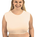 1631 cropped layering tank with full shoulder coverage jewel neckline plus nude front