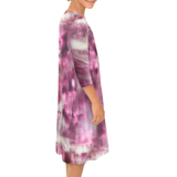 Girls' Easy Pull-On A-Line T-Shirt Dress with 3/4 Sleeves
