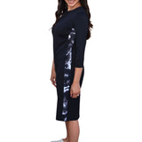 Swim Dress with Sporty Racing Stripes