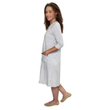 Classic 100% Cotton A-Line Dress with 3/4 Sleeves
