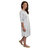 Classic 100% Cotton A-Line Dress with 3/4 Sleeves