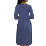 Ribbed Modal A-Line Swing Midi Dress with Pockets