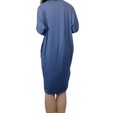 Batwing Long Sleeve Casual Comfort Midi Dress with Pockets