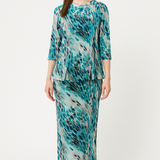Printed Long Maxi Pencil Skirt in Lightweight Stretch Fabric