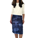 Modest Stretch Knee Length Pencil Skirt in Cotton Spandex