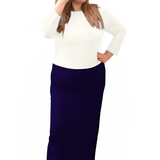 Women's and Plus Size Stretch Maxi Pencil Skirt - Cotton Blend and No Slits