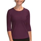Essential 3/4 Sleeve Modest Crew Neckline Shell - Versatile Layering Top