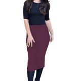 Mid-Calf Pencil Skirt in Cotton Spandex – No Slits