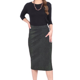 Mid-Calf Pencil Skirt in Cotton Spandex – No Slits