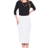 Mid-Calf Pencil Skirt in Cotton Spandex – No Slits