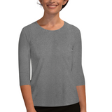 Essential 3/4 Sleeve Modest Crew Neckline Shell - Versatile Layering Top