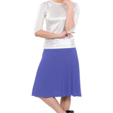 Knee Length A-Line Skater Skirt with Full Elastic Waist