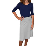 Girls A-Line Midi Skirt with Adjustable Fold-Over Waist