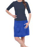 Knee-Length Swim/Sport Skirt with Attached Shorts, Pocket and UPF 50+ Protection