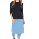 Modest Swim and Sports Midi Skirt with Attached Leggings - UPF 50 Protection