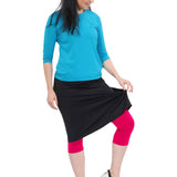 Modest Swim and Sports Midi Skirt with Attached Leggings - UPF 50 Protection