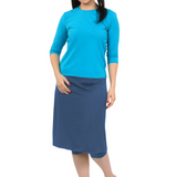 Modest Swim and Sports Midi Skirt with Attached Leggings - UPF 50 Protection