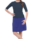 Knee-Length Swim/Sport Skirt with Attached Shorts, Pocket and UPF 50+ Protection