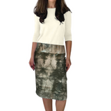 Modest Stretch Knee Length Pencil Skirt in Cotton Spandex