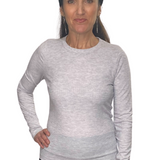 Long Sleeve Ribbed Shell Top in Cotton Spandex