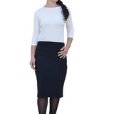 Cotton Spandex Pencil Skirt - Classic Modest Fit