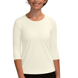 Essential 3/4 Sleeve Modest Crew Neckline Shell - Versatile Layering Top